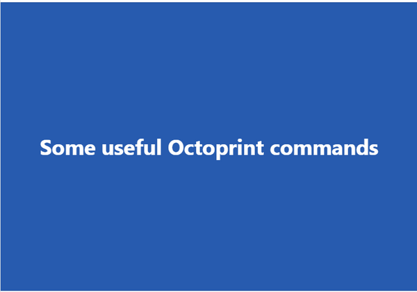 Some useful octoprint commands