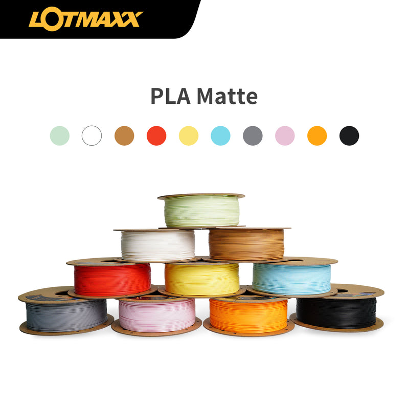 LOTMAXX PLA Matte 3D Printer Filament Bundle 1.75mm 10 rolls 1kg/spool 10 Pack Total 10kg (22lbs) Fit Most FDM Printers
